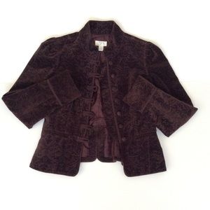 Ann Taylor LOFT Damask Velvet Nehru Jacket